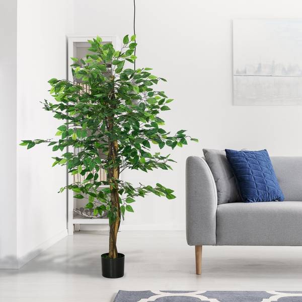 Ficus Kunstbaum CD66 Grün - Metall - 15 x 150 x 15 cm
