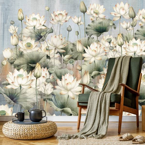 Vlies-Fotobehang VINTAGE Bloemen Blad 360 x 240 x 240 cm