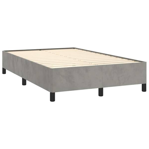 Boxspring 3017294-13 grijs - polyester - grenenhout - 123 x 128 x 193 cm