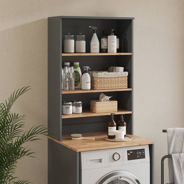 Badkamermeubel Viktor 55165 bruin - grijs - plaatmateriaal op houtbasis - 68 x 101 x 29 cm