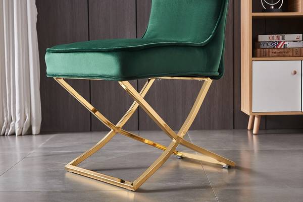 Trafalgar Esszimmerstuhl 2er-Set Grün - Samt - 51 x 95 x 70 cm