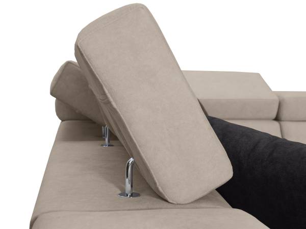 Ecksofa Alicante IV Mini Beige - Schwarz - Ecke davorstehend links