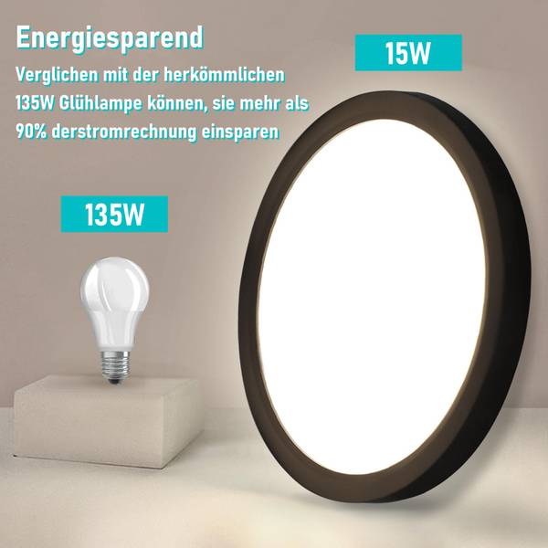 LED Plafondlamp ShqCSz zwart - wit - 23 x 23 cm - Diameter: 23 cm - Diameter lampenkap: 23 cm