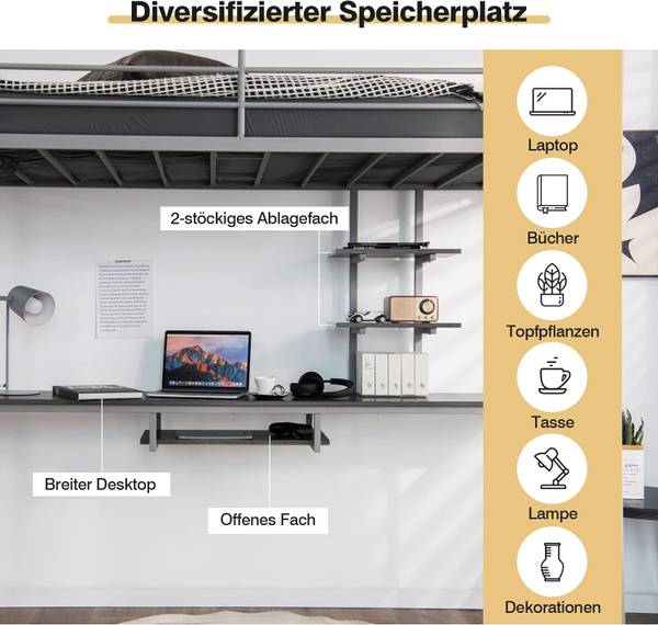 Hochbett HU10237 Silber