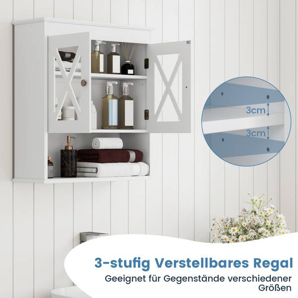 Badezimmerschrank NM0397ITDE Weiß - Holzwerkstoff - 20 x 60 x 54 cm