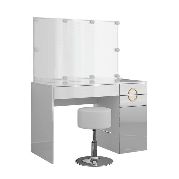 Schminktisch Adela 40857 3er Set Weiß - Holzwerkstoff - 115 x 147 x 55 cm