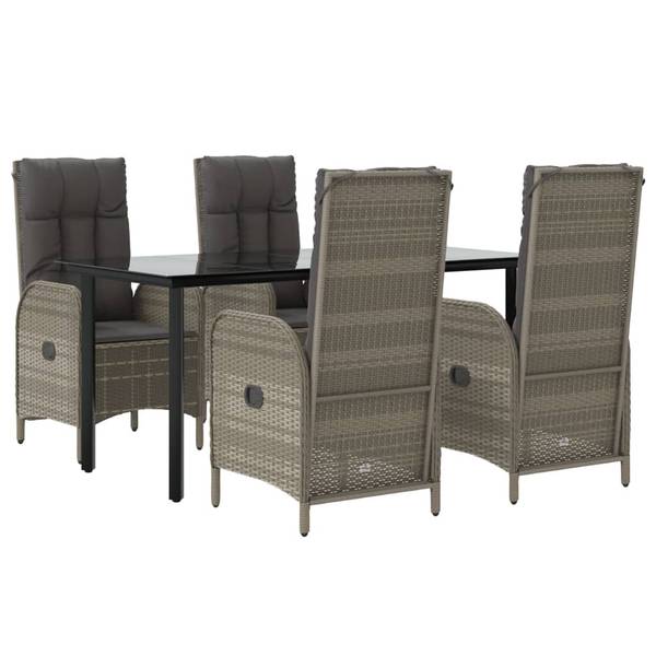 Tuinset 3029238-3 set van 5 grijs - staal - 160 x 74 x 80 cm