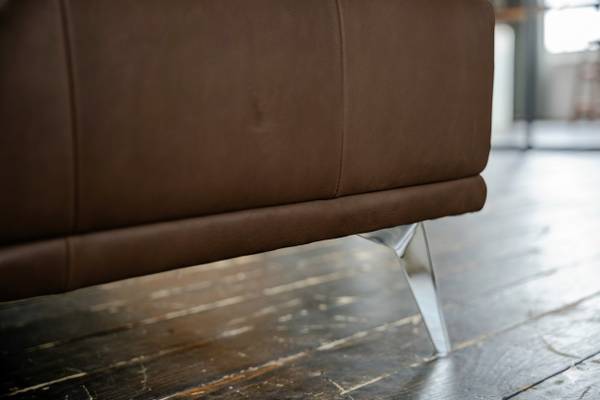Modulsofa mit Hocker WIOLO 3er Set Dunkelbraun