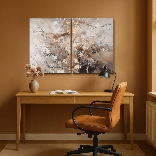 LEINWANDBILD Mandelblüte 2er Set 100 x 70 cm