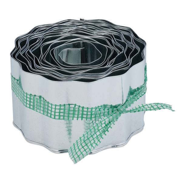 Rasenkante 12m aus Metall Schwarz - Silber - Eisen - 1200 x 16 x 1 cm