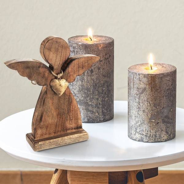 Engel Figur 351807 Braun - Massivholz - 7 x 30 x 27 cm