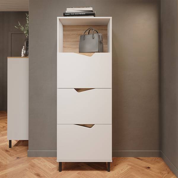 Kommode Marelle 57873 Asteiche Dekor - Reinweiß