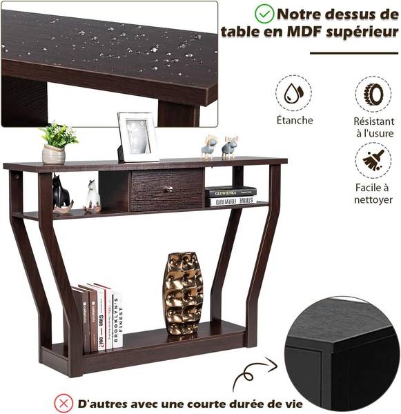Table Console TI82413 Marron