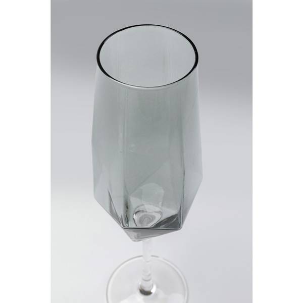 Sektglas Diamond Smoke Grau - Glas - 8 x 28 x 8 cm