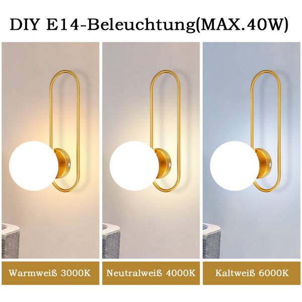 Wandlamp Marvelli goud - metaal - 16 x 18 x 35 cm