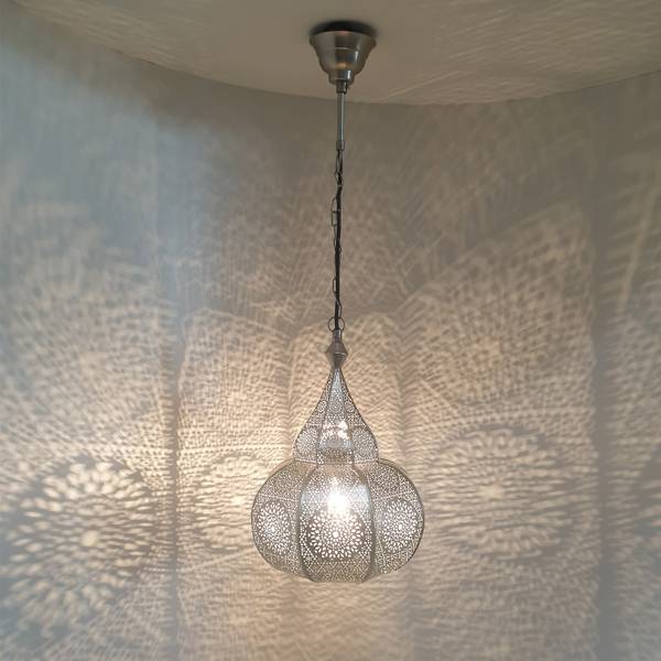 Deckenlampe Layoune Silber - Metall - 30 x 40 x 30 cm
