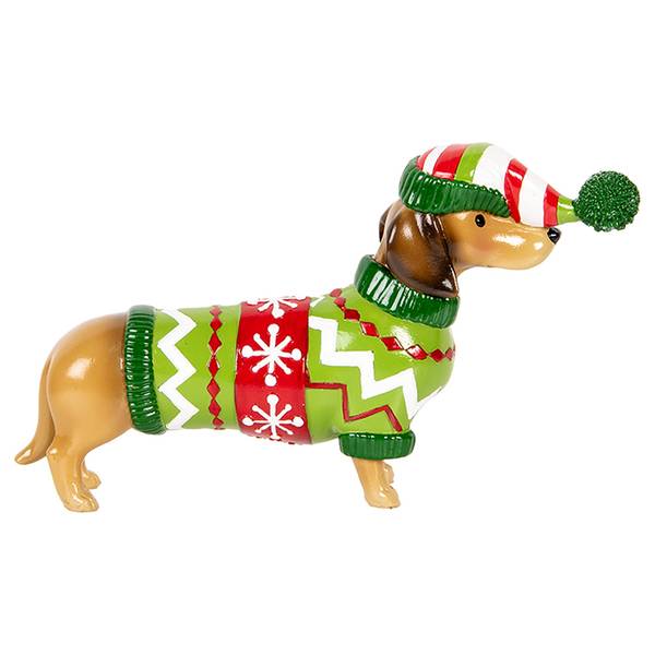 Hund Dackel Xmas&Arlos Braun - Kunststoff - 5 x 14 x 24 cm