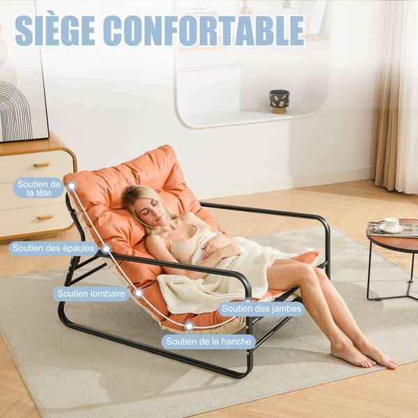 Sessel Loungesessel 2707864 Orange - Massivholz - 118 x 84 x 92 cm