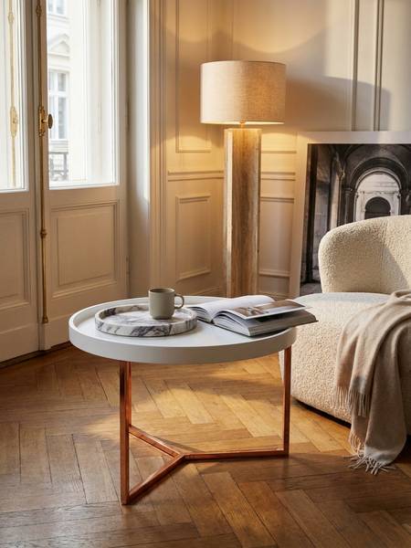 Couchtisch LIA mit abnehmbarem Tablett Bronze - Weiß