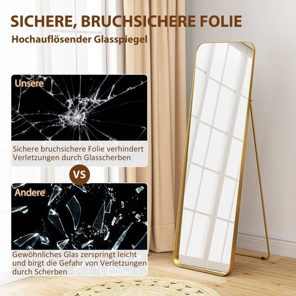 Standspiegel CA16 Gold - Glas - 6 x 160 x 50 cm