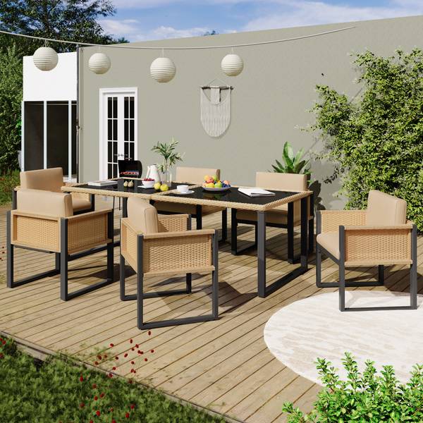 Garten-Essgruppe  Phanes 7-tlg Braun - Kastanienbraun - Khaki