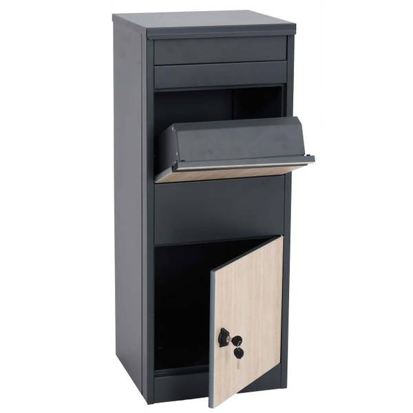 Paketkasten Claymont Anthrazit - Braun