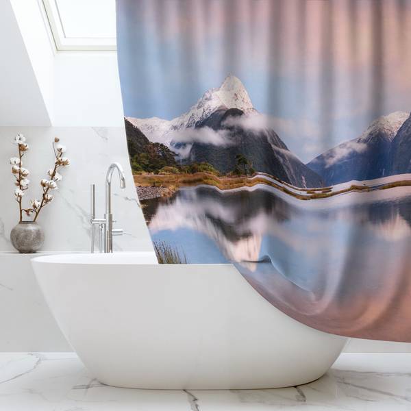 Duschvorhang Berge am Wasser 200 x 180 cm