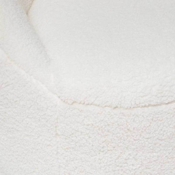 Fauteuil ROMI Blanc - Bouclé - Polyester - 75 x 72 x 77 cm