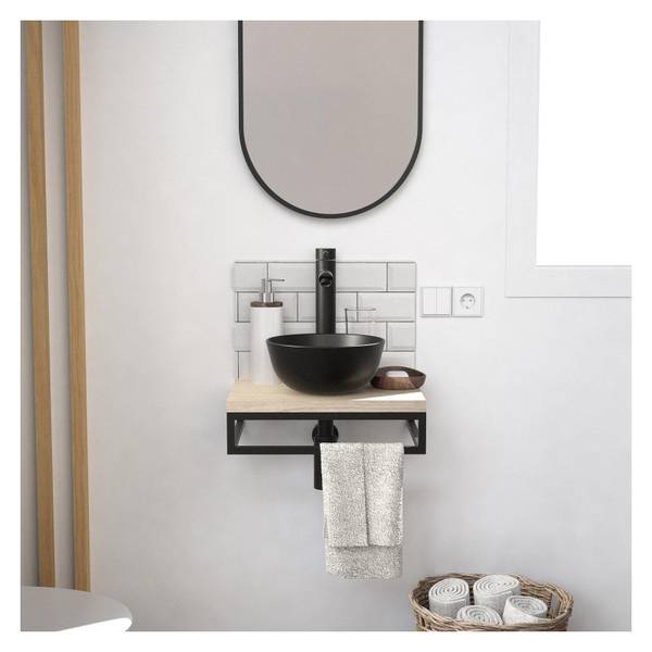Badmöbel-Set SOHA 3-teilig Braun - Holzwerkstoff - 40 x 11 x 30 cm