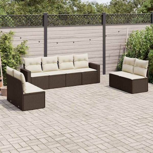 Garten-Lounge-Set 3034309-1 8-teilig Braun - Creme
