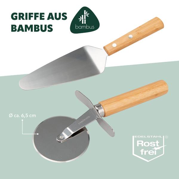 Pizzaservierset 40778 (3er-Set) Braun - Bambus - 33 x 2 x 33 cm