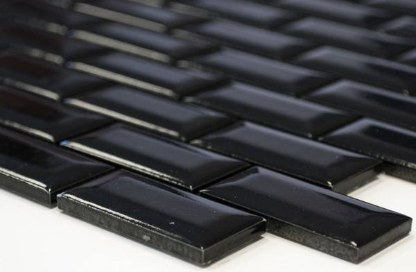 Mosaikfliese 26-0302 Schwarz - Keramik - 30 x 30 x 30 cm