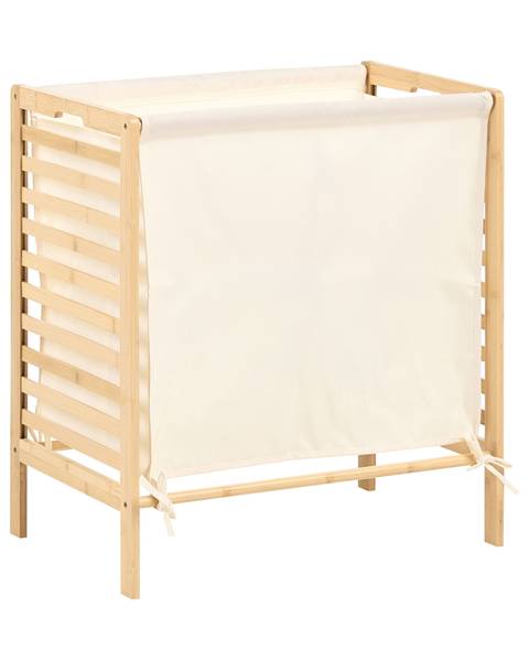 Wäschekörbe CARACHI Braun - Weiß - Bambus - 54 x 59 x 35 cm