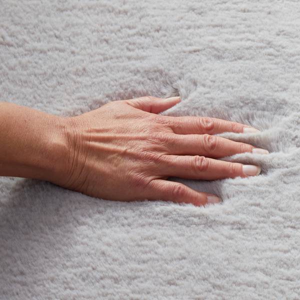 Webteppich FUZZY 1 Grau - Holzwerkstoff - 80 x 1 x 150 cm