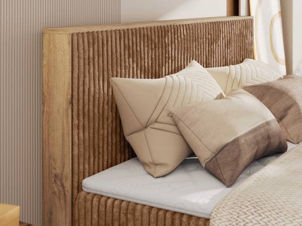 Boxspringbett WOOD CLASSIC KING Messing - Orange - Breite: 184 cm - H3
