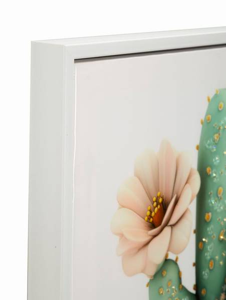 Leinwandbild Vasetto Cactus D Holz teilmassiv - 40 x 40 x 3 cm
