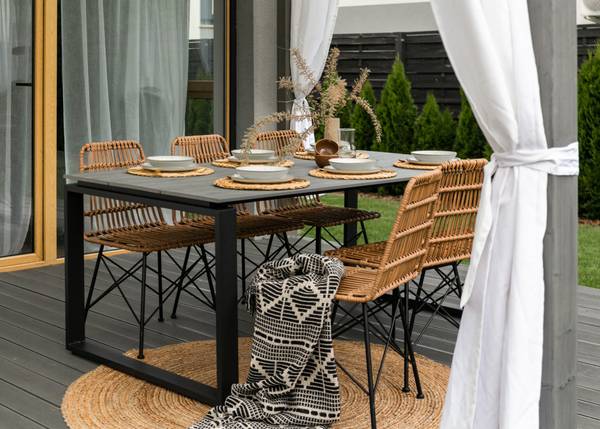 Gartenstuhl ALVIANO Beige - Polyrattan - 48 x 83 x 60 cm
