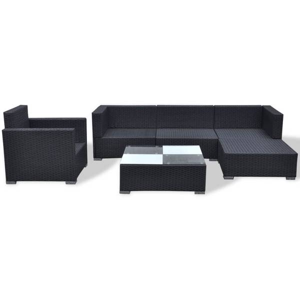 Garten-Lounge-Set 42102 (6-teilig) Schwarz - Polyester - 74 x 31 x 74 cm