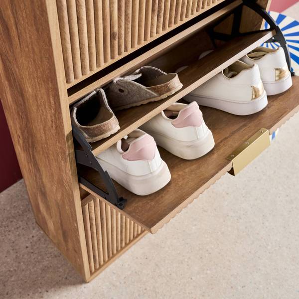 Schuhregal Celian Braun - Holz teilmassiv - 25 x 121 x 60 cm