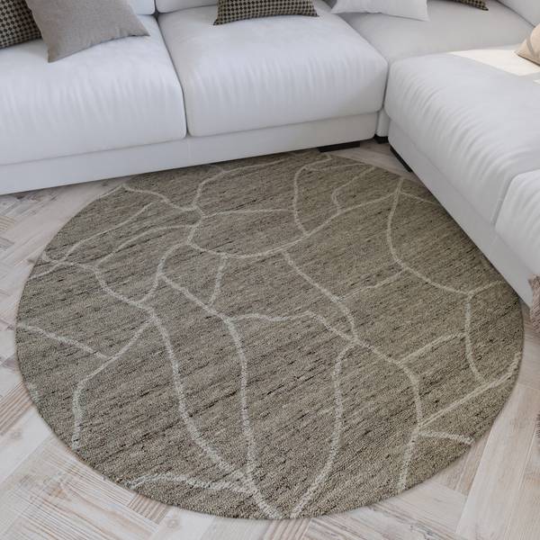 Kurzflorteppich Hamptons FORTYONE Grau - Wolle - 180 x 2 x 180 cm