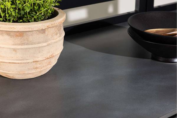 Buitenkeuken Alicante zwart - metaal - 60 x 128 x 90 cm