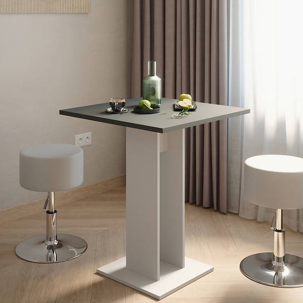 Ensemble de table à manger Repose 55738 Gris - Blanc - Polyacrylique - 65 x 78 x 65 cm