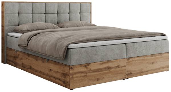 Boxspringbett ALBERO 1 Platingrau - Breite: 148 cm - H3