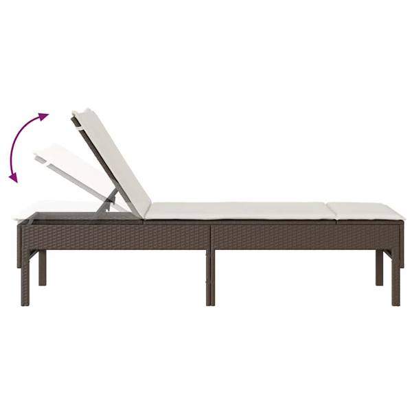 Chaise longue 3044400 Marron - Blanc crème