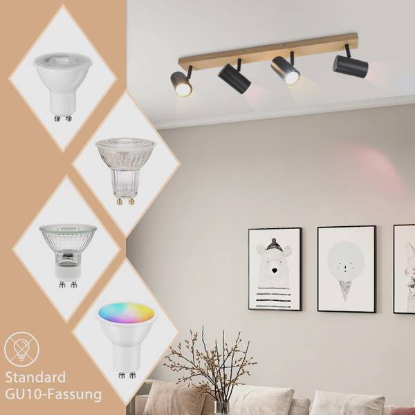 Wandlampe Xylara Schwarz - Eisen - 11 x 15 x 50 cm
