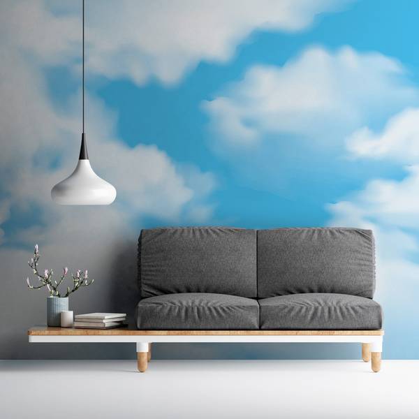 Fototapete 684 Sky modern Wohnzimmer Blau - Weiß - Fleece - 375 x 250 x 1 cm