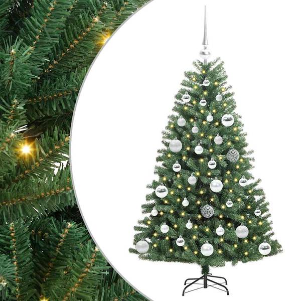 Sapin de Noël artificiel 3030476-1 Vert - Argenté - 81 x 120 x 81 cm