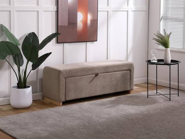 Sitzbank CAPINO Grau - Textil - 130 x 46 x 42 cm