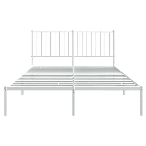 Bettgestell mit Kopfteil X131 Weiß - Metall - 146 x 91 x 207 cm
