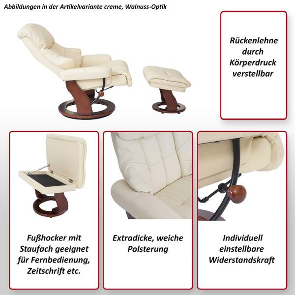 Relaxsessel Windsor XXL mit Hocker Beige